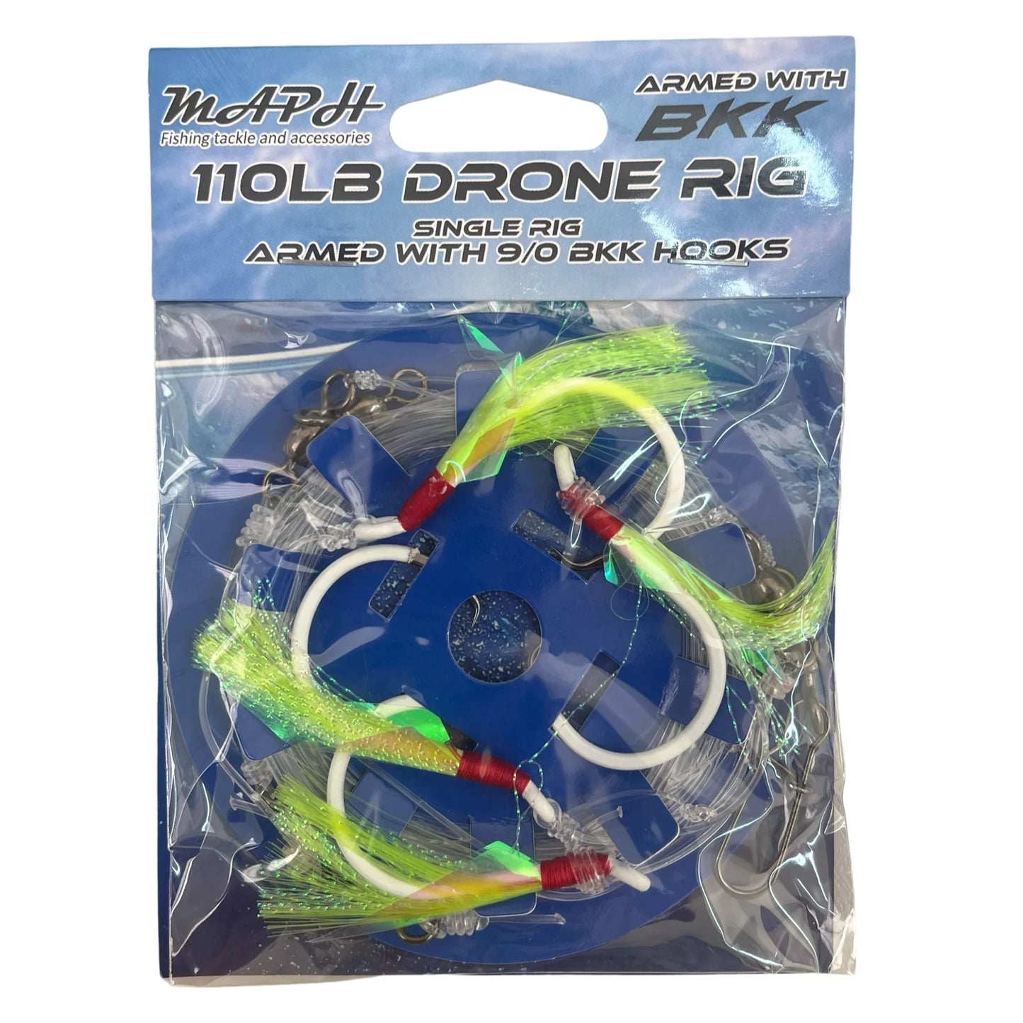 Maph Drone Rig 9/0 *NEW* Kona Glow Circle Hooks Fitted*