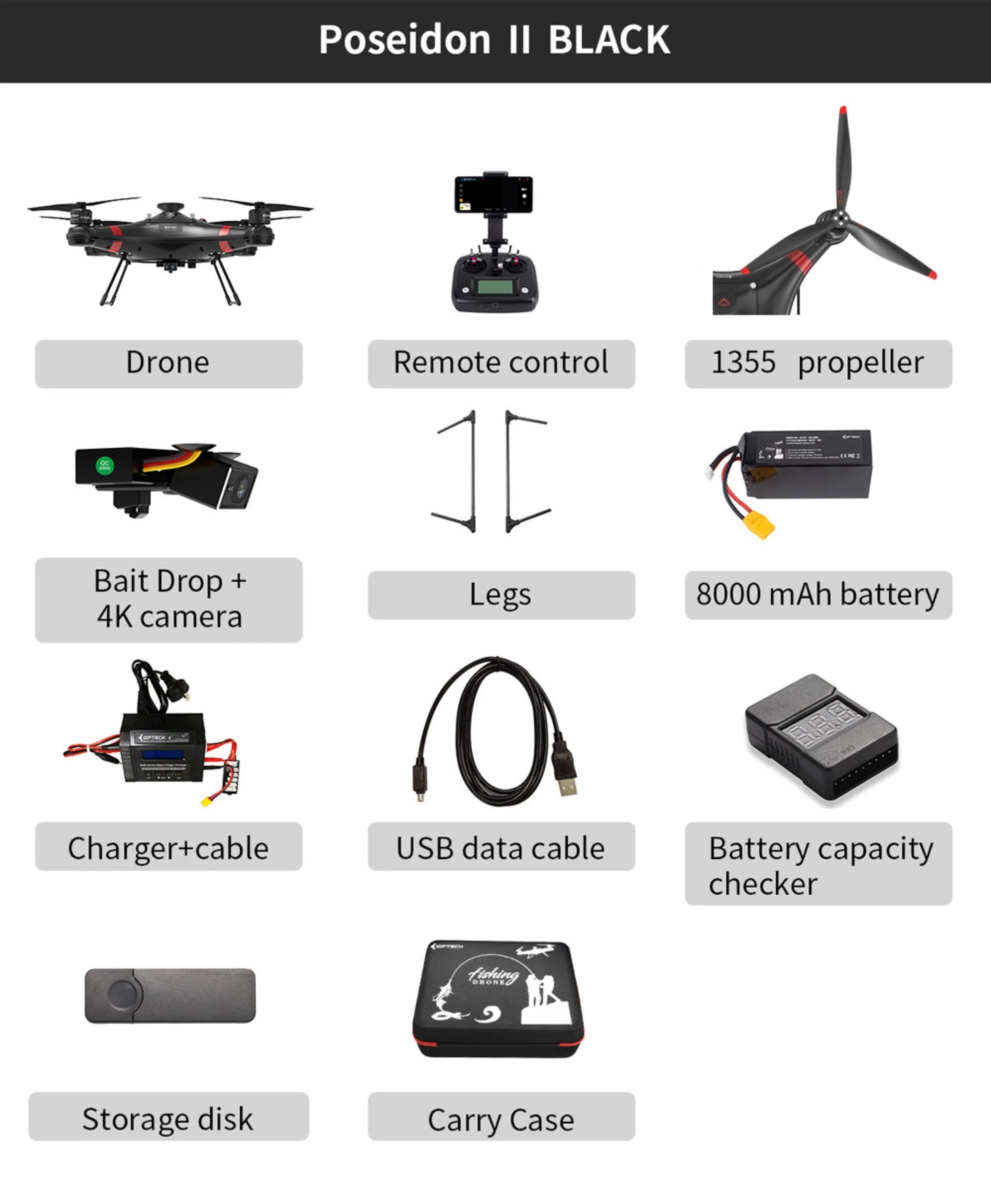 Poseidon Pro II Drone (Complete Package Includes 2 Batteries)